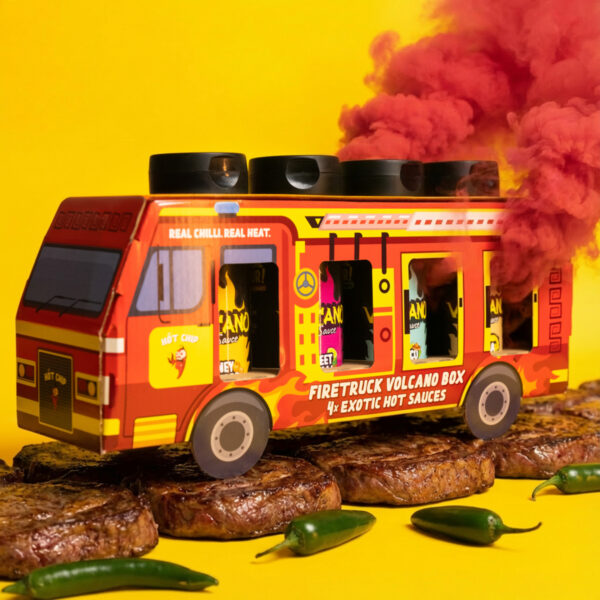 Hot sauce gift box Firetruck 4x exotic