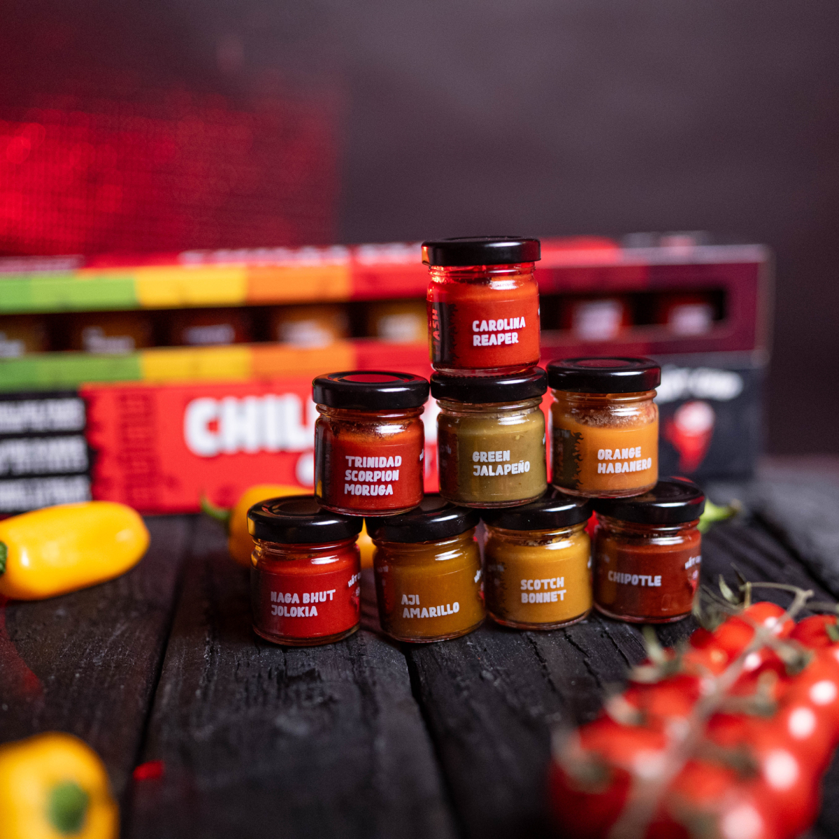 5b519c524f1df5bdb1fe50e1359bfb34 Chilli mashes tasting box - Image 1