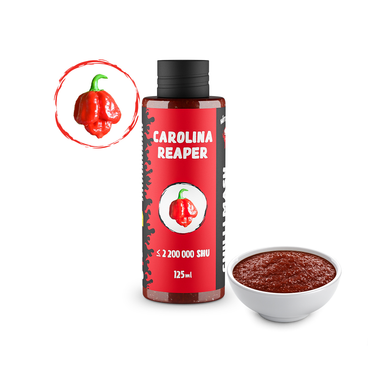8b9a74f95defae34d73316d3faf0990e Carolina Reaper Chilli Mash 125 ml - Pilt 1